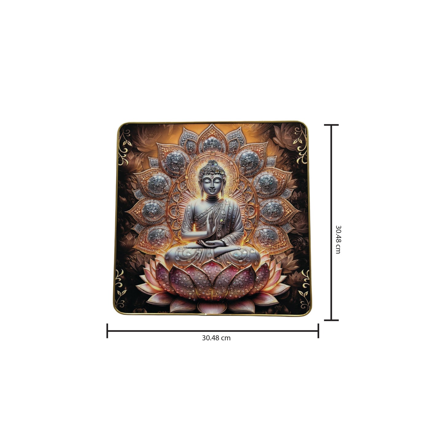 Buddha crystal photo frame 12 x 12