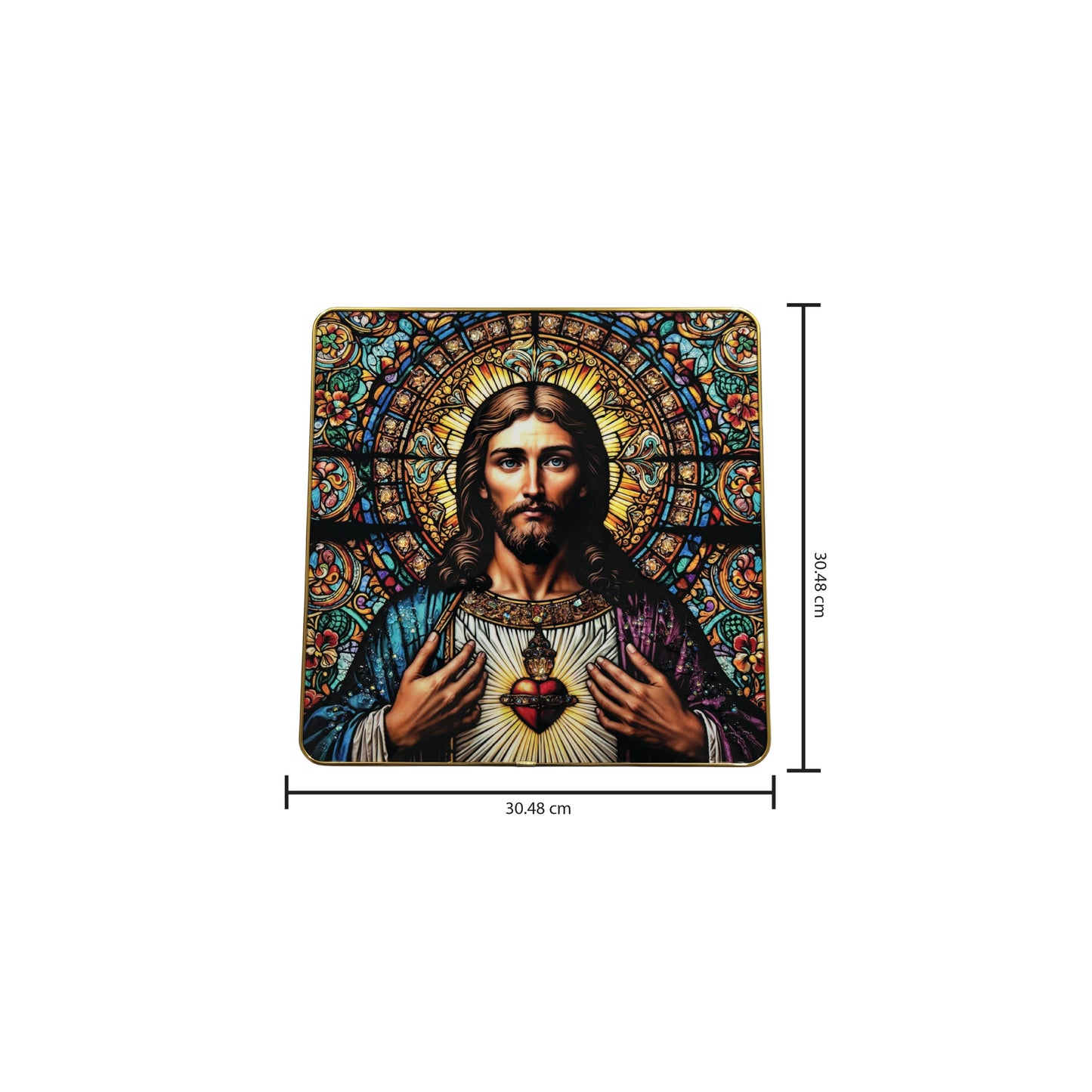 Jesus crystal photo frame 12 x 12