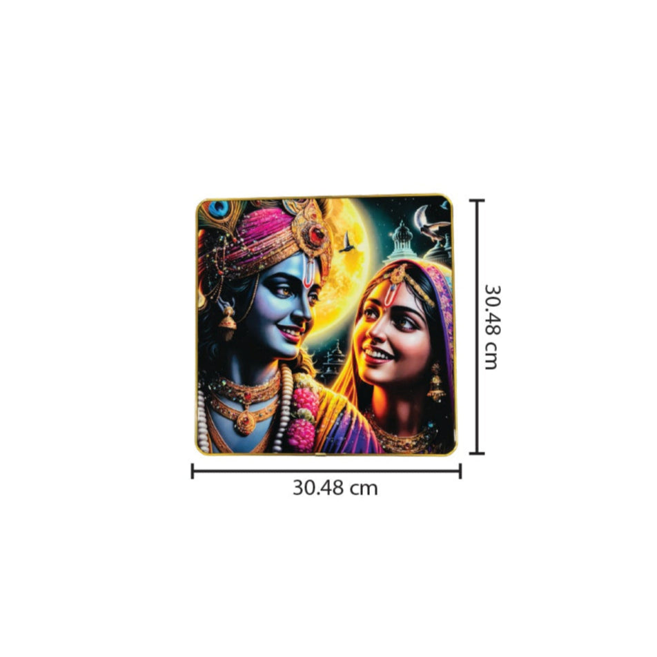 Radha Krishna crystal photo frame 12x12