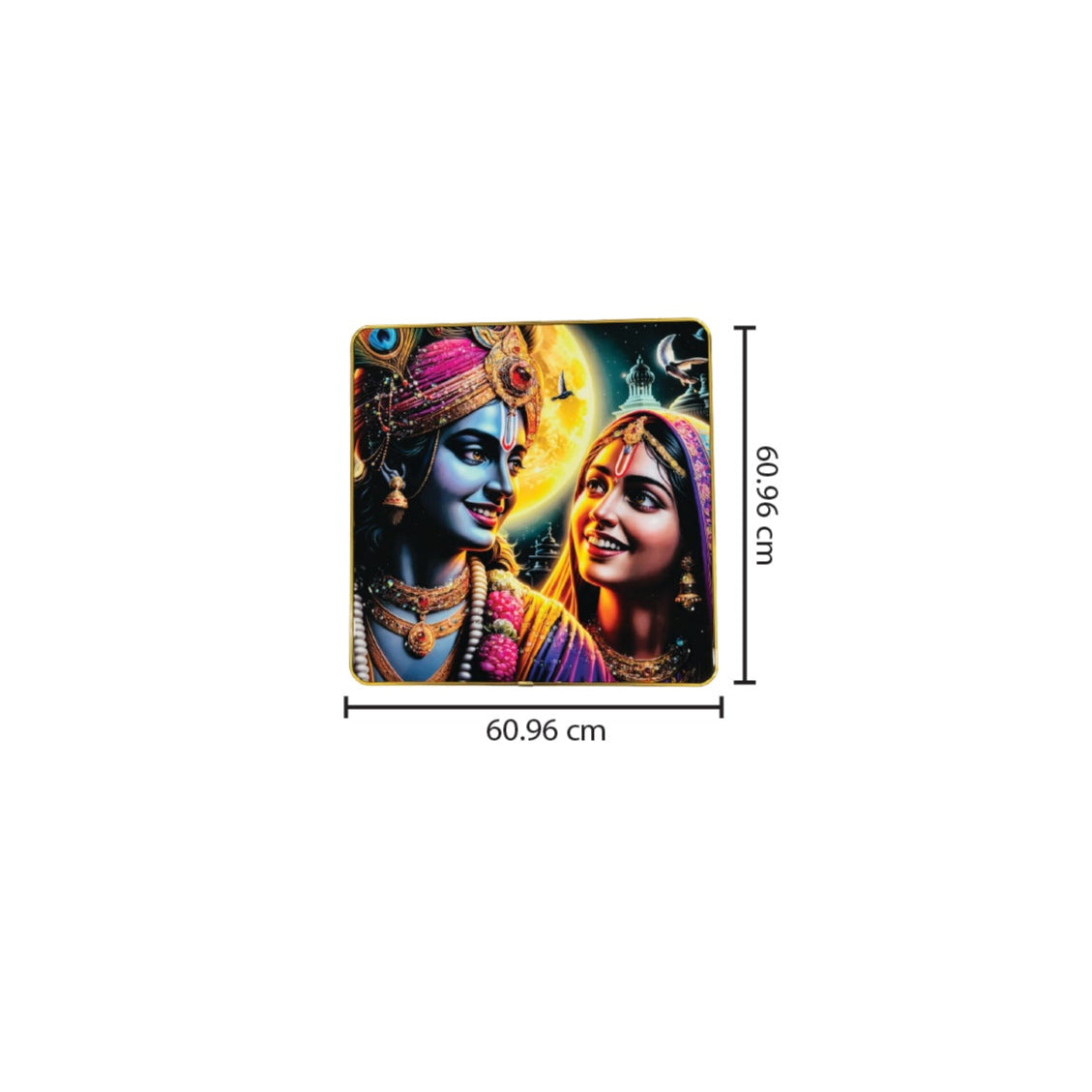 Radha Krishna Crystal Photo frame 24 x 24