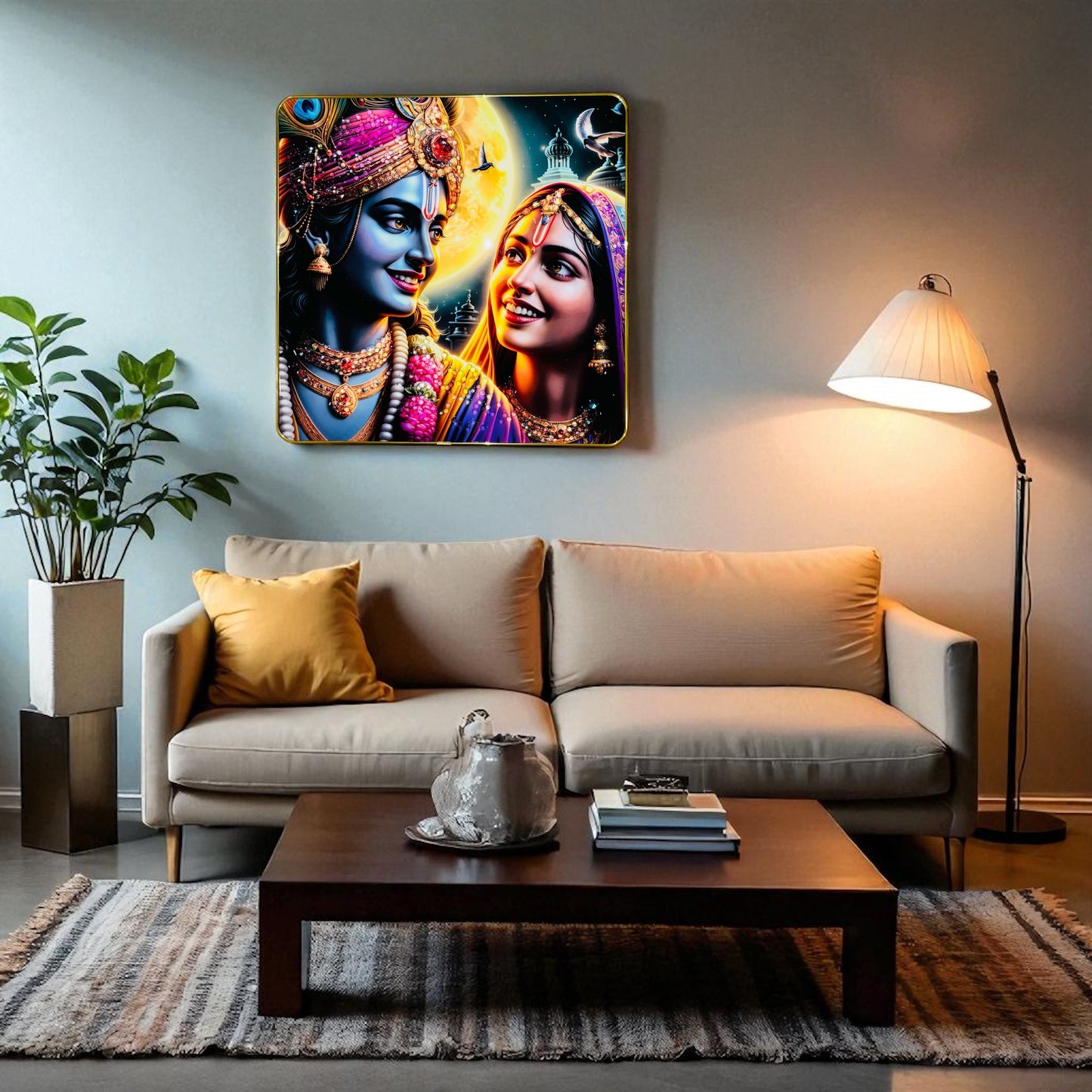 Radha Krishna Crystal Photo frame 24 x 24