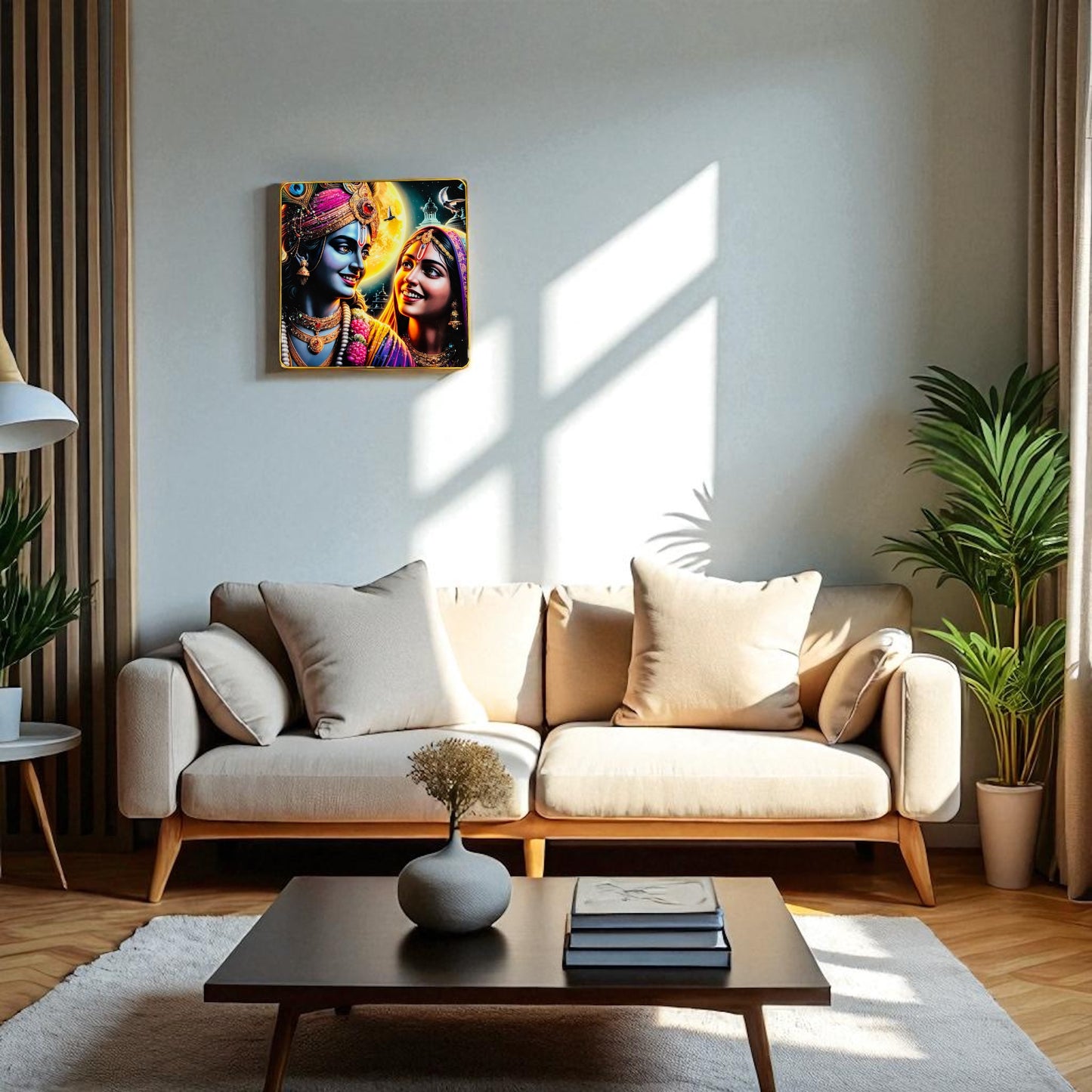 Radha Krishna crystal photo frame 12x12