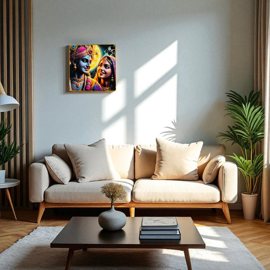 Radha Krishna crystal photo frame 12x12