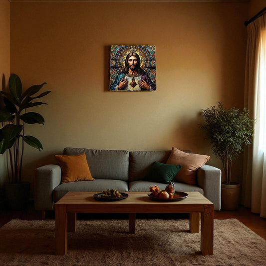 Jesus crystal photo frame 12 x 12